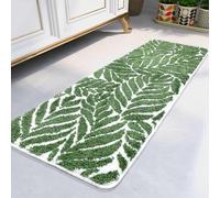Homantic Tapis de Bain Décoration Feuilles Vert foncé 45 x 120 cm | Antidérapant, absorbant l’eau et lavable en machine, adapté pour lavabo, toilettes, baignoire et douche