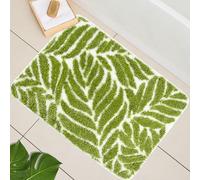 Homantic Tapis de Salle de Bain Motif Feuilles Vertes - Antidérapant, Lavable en Machine, Absorbant l'Eau pour Évier, Décoration Amusante