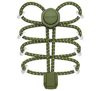HOMAR Lacets Élastique Adulte Enfant Lacet Élastique Autobloquants Réfléchissant Lacets Sans Laçage sans Immobiliser avec 150cm 8 Couleurs Lacets de Chaussures Vert Armée