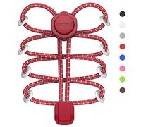 HOMAR Lacets élastiques sans nœud pour chaussures de sport, lacets élastiques sans nœud pour adultes et enfants, Rouge, Taille unique