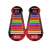 HOMAR No Tie Lacets de Chaussure pour Adultes et Enfants Lacets Élastique Silicone Étanche sans Laçage pour Baskets Chaussures de Planche Bottes sans Nœud, Multicolore