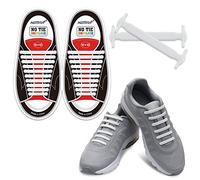 Homar No Tie Lacets pour les enfants et adultes - Best in Sports Fan imperméables Silicon Flat élastiques Lacets de sport course de chaussures pour Shoes Sneaker Conseil Bottes et Souliers (Adult Size White)