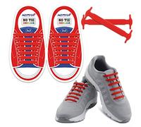 Homar No Tie Lacets pour les enfants et adultes - Best in Sports Fan Lacets imperméables Silicon Flat élastiques Lacets de sport course de chaussures pour Shoes Sneaker Conseil Bottes et Souliers (Kid Size Red)