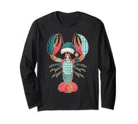 Homard de Noël Portant Un Bonnet de Père Noël à Carreaux Manche Longue