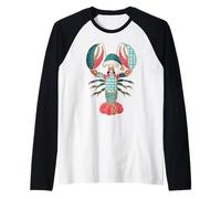 Homard de Noël Portant Un Bonnet de Père Noël à Carreaux Manche Raglan