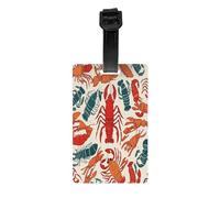 Homard et crabe - Ensemble d'étiquettes de bagage personnalisées avec sangle pour valises, sacs, kit de golf.