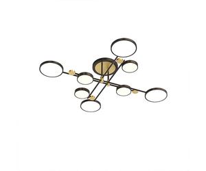 Homary Anneau de plafonnier à LED d'éclairage semi-encastré de style nordique - Or/noir