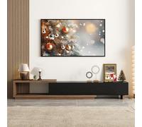 Homary Meuble TV Extensible 180-255 cm, Console Multimédia avec 3 Tiroirs | Extensible 180-255 cm, 3 Tiroirs de Rangement, Configuration Gauche ou Droite, Design Blanc et Noyer, Pour Grands Salons
