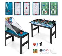 HOMASIS 14 en 1 Table Multijeux avec Baby-Foot, Basket, Billard, Hockey, Ping-Pong, Echecs, Dames, Backgammon,Cartes de Poker, etc,pour Enfants et Adultes, pour Fêtes et Réunions