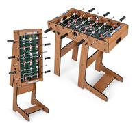 HOMASIS Baby-Foot Pliant en Bois pour Enfant, Table de Jeux Enfant avec 6 Tiges, 18 Joueurs, 2 Caolcio et Marque-Points, Table de Jeux Multifonction pour Enfants et Adultes, 69 x 60 x 71 cm