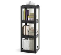 HOMASIS Bibliotheque Rotative à 360° à 3/4/5 Niveaux, Bibliothèque Étagère Rangement Pliante, Étagère d'angle sur Pied, pour la Maison, Le Salon (Noir,3,36,5x36x108cm)