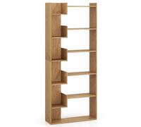 HOMASIS Étagère à Livres en Bois, bibliothèque à 6 Niveaux, 11 étagères d'exposition Ouverte, bibliothèque, Salon, Bureau, Chambre, 69 x 22 x 163 cm