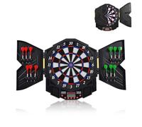 HOMASIS Jeu de Fléchettes Électronique avec 12 Fléchettes Écran LED, Cible Électronique Pliable avec 27 Jeux et 216 Variantes pour 1-8 Joueurs,Cible de fléchettes Numérique dans Bar, Maison,Bureau