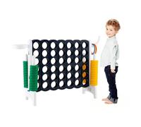 HOMASIS Jeu géant 4 Gagnants, Jeu 4 en 1 avec Panier de Basket & Lancer, Jeu de Stratégie avec 42 Anneaux, XXL Jeu de société Jouet pour Enfants & Adultes Extérieur (Blanc)