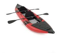 HOMASIS Kayak Gonflable 2 Places en PVC, Canoë Gonflable avec 2 Palettes Réglables, Sac de Transport, Pompe à Main et Kit de Réparation, Bateau Gonflable Mer pour Adultes, 382x94x40cm (Rouge + Noir)