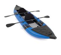 HOMASIS Kayak Gonflable 2 Places en PVC, Canoë Gonflable avec 2 Palettes Réglables, Sac de Transport, Pompe à Main et Kit de Réparation, Bateau Gonflable Mer pour Adultes, 382x94x40cm (Bleu + Noir)