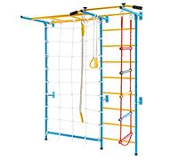 Homasis Kit d'escalade 7 en 1 pour enfants de 3 ans + avec mur de corde, échelle murale, échelle de corde, barre d'escalade et anneaux de gymnastique