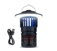 HOMASIS Lampe Anti Moustique avec Éclairage LED UV pour Intérieur Extérieur | Piège à Mouche Électrique Silencieux 100 m² avec Ventilateur, Rechargeable USB, Lampe Anti Insecte pour Jardin Terrasse