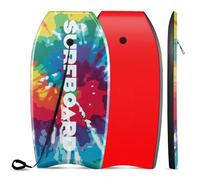 HOMASIS Planche de Surf Croissant, Tablette en HDPE, XPE et EPS, Corde de Poignet Inclus, Bodyboard pour Adultes et Enfants (Rose, 84 cm)