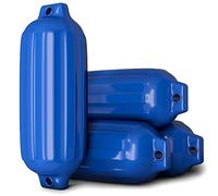 HOMASIS Set de 4 Pare-Battage Gonflables pour Bateau, Pare-Chocs de Bateau en PVC à Double Œillets, Pare-Bord pour Bateaux et Yachts, Pare-Chocs, Barre de Protection (Bleu, 58 x 16,5 cm)