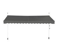 HOMASIS Store à Serrage 150/200/250/300/350/400 cm, Protection Solaire réglable en Hauteur sans perçage, auvent avec manivelle, Store banne Manuel à Bras articulé, pour l'extérieur (Gris, 3.5m)