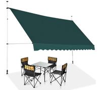 HOMASIS Store à Serrage 150/200/250/300/350/400 cm, Protection Solaire réglable en Hauteur sans perçage, auvent avec manivelle, Store banne Manuel à Bras articulé, pour l'extérieur (Vert, 4m)