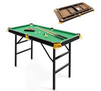 Homasis Table de Billard Pliable avec Accessoires, Jeux de Billard américain pour Enfants et Adultes avec queues, craies, Boules, Triangle et Brosse, 122 cm x 64 cm x 78 cm (Vert)