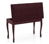 HOMASIS Tabouret Piano 2 Places en Bois avec Siège Rembourré, Banc Piano avec Compartiment de Rangement, Banquette Coffre, Charge 180 kg