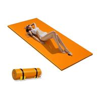 HOMASIS Tapis Flottant en Mousse XPE pour 1/4/6 Personnes, Matelas Flottant Piscine Enroulable, Hamac Adulte pour Bain de Soleil, Activités Nautiques,Mer, Charge 60/100/400 kg (Orange, 210 x 90 cm)