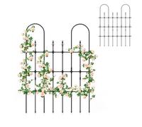 HOMASIS Treillis de Jardin Extérieur en Métal, Support pour Plantes Grimpantes avec Tuyaux Métalliques Revêtus de PE Antirouille, Piquets Aiguisés pour Légumes Fleurs, Grillage pour Plantes Décorative