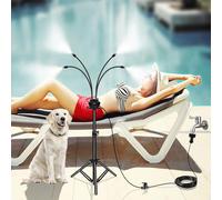 Homasky Brumisateurs debout pour terrasse extérieure - Système de brumisation réglable en hauteur de 1,9 m pour le refroidissement extérieur, brumisateur d'eau portable pour jeu de brume, jardin,