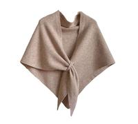 Homaskylynn Women's Solid Color Shawl, Knit Triangle Scarf, Cozy Striped Wrap Soft Neck Warmer Blanket, Shoulder Top Sweater(Natural)