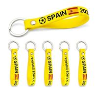 HOMAVEL 5 Pcs Porte-clés Espagne Mondial 2026 - Porte-clés Équipe d'Espagne avec Drapeau Espagnol et Gravure 2026 ¡VAMOS ESPAÑA！ - Accessoire pour la Coupe du Monde 2026, Matchs, Fêtes Sportives