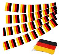 HOMAVEL Drapeau de Chaîne Allemands de 10 Mètres,Composée de 30 Drapeaux en Polyester Résistant,Idéale pour Coupe du monde,Les Pubs Sportifs et Les Décorations de Fêtes Patriotiques.