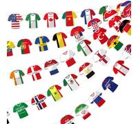 HOMAVEL Guirlande Maillot Coupe du Monde, Guirlande Maillot Décorative 48 Nations Drapeaux, Réutilisable Bannière en Banderole Papier, Décoration Soirée Visionnage Football Intérieur Extérieur Banner