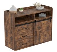 HOMAVO Buffet coulissant avec 3 tiroirs et 1 porte coulissante - 107 x 80 x 40 cm | Brun