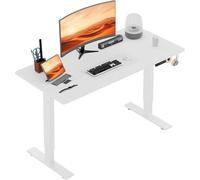 HOMAVO Bureau 80x160 cm, électrique, réglable 70-117 cm, avec mémoire et Anti-Collision, idéal pour Bureau, télétravail et Gaming (Blanc)