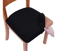 Homaxy Housse De Chaise, Housse de Chaise Universelle Lavables, Housse de Salle à Manger Universel, très Facile à Nettoyer et Durable, Facile à Installer (Noir, 4 pièces)