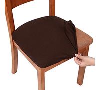 Homaxy Housse De Chaise, Housse de Chaise Universelle Lavables, Housse de Salle à Manger Universel, très Facile à Nettoyer et Durable, Facile à Installer (Marron, 6 pièces)