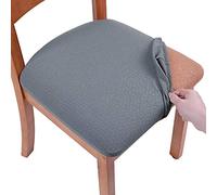 Homaxy Housse De Chaise, Housse de Chaise Universelle Lavables, Housse de Salle à Manger Universel, très Facile à Nettoyer et Durable, Facile à Installer (Gris, 2 pièces)