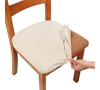 Homaxy Housse De Chaise, Housse de Chaise Universelle Lavables, Housse de Salle à Manger Universel, très Facile à Nettoyer et Durable, Facile à Installer (Beige, 2 pièces)