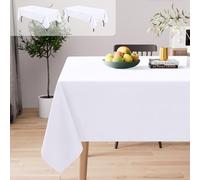 Homaxy Lot de 2 Nappe Rectangulaire Imperméable 130 x 160 cm Nappe de Table en Polyester Anti-Taches Lavable Nappe Exterieur pour Manger, Jardin, Mariage -