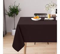 Homaxy Lot de 2 Nappe Rectangulaire Imperméable 140 x 100 cm Nappe de Table en Polyester Anti-Taches Lavable Nappe Exterieur pour Manger, Jardin, Mariage - Marron