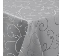 Homaxy Lot de 2 nappes lavables rectangulaires 130 x 160 cm en polyester - Motif jacquard - Anti-taches - Facile d'entretien - Gris