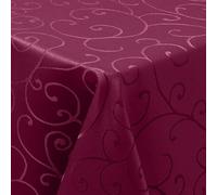 Homaxy Nappe de table lavable rectangulaire 130x220cm en polyester - Jacquard - Décoration de table - Motif ornemental - Protection anti-taches - Facile d'entretien - Bordeaux