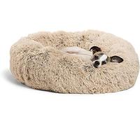 Homay Donut Paniers pour Chiens, Lit Doux Peluche Chaud pour Grand Chien et Lavable Coussin,M-60cm,Beige