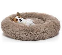 Homay Donut Paniers pour Chiens, Lit Doux Peluche Chaud pour Grand Chien et Lavable Coussin,XL-90cm,Marron