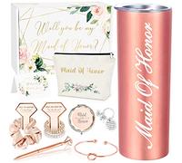 HombaChyco Coffret cadeau « Will You Be My Maid of Honor » pour fête de mariage, enterrement de vie de jeune fille, gobelet à vin de 591 ml