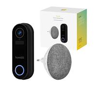 Hombli Sonnette de porte intelligente Chime 2 - Caméra 140° 1080p, Détection & Nuit - Pack 2 Noir