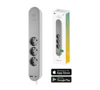 Hombli Smart Socket - 3 prises - 1x USB 1x USB-C avec interrupteur - App avec moniteur d'énergie/compteur de consommation - Protection contre les surtensions - 1